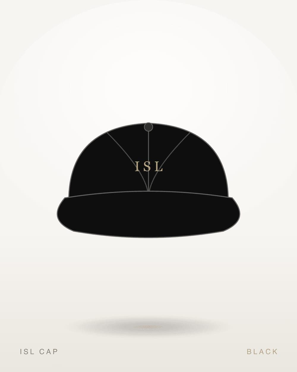 The ISL Cap in black, front on against a studio background